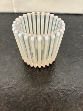 Beatty Glass Opalescent Ribbed Glass toothpick holder